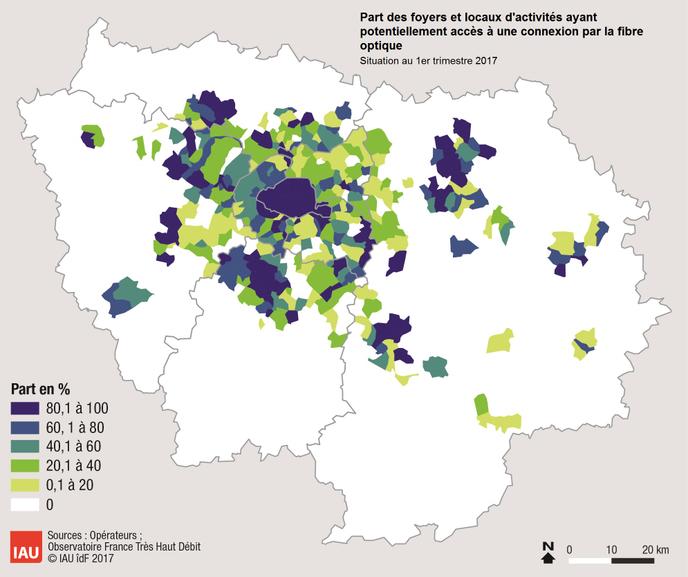 Déploiements de la fibre optique en Ile-de-France