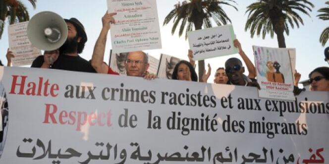 Manifestation contre le racisme envers les migrants, à Rabat, au Maroc, le 11 septembre 2014.