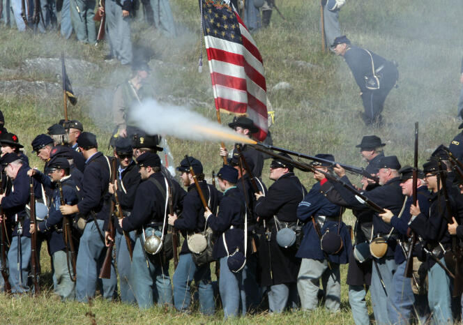 Reconstitution de la bataille de Cedar Creek, près de Middletown (Virginie), le 16 octobre 2016.