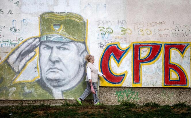Graffiti représentant Ratko Mladic, à Belgrade.
