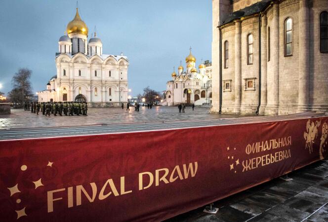 Une répétition, au Kremlin, à Moscou, le 30 novembre, à la veille du tirage au sort de la phase finale du Mondial 2018.