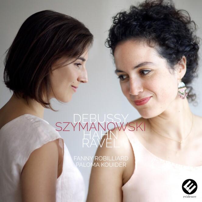 Pochette de l’album du duo Fanny Robilliard et Paloma Kouider,  « Debussy : Sonate. Szymanowski : Mythes. Hahn : Nocturne. Ravel : Sonate ».