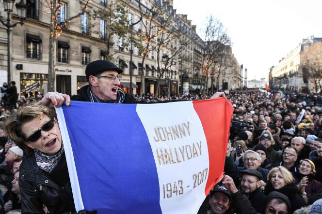Lors de l’hommage à Johnny Hallyday, le 9 décembre à Paris.