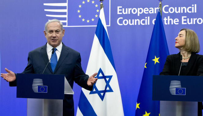 Benyamin Nétanyahou, le premier ministre israélien, et Federica Mogherini, la haute représentante de l’UE pour les affaires étrangères, à Bruxelles, le 11 décembre 2017.