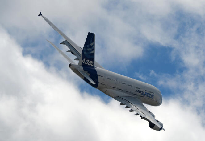 Un Airbus A380 lors du Salon international de l’aéronautique et de l’espace du Bourget, près de Paris, en juin.