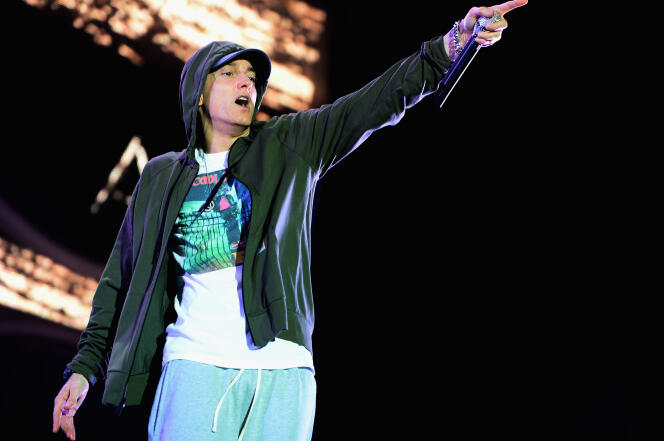 Le rappeur Eminem sur scène à Chicago (Illinois), en juillet 2014.