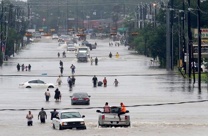 Houston, au Texas, le 27 août 2017, après le passage de l’ouragan Harvey.