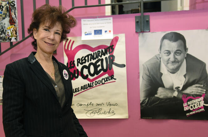 Véronique Colucci, lors du lancement de la 32e campagne d’hiver des Restos du cœur, à Paris, le 22 novembre 2016.