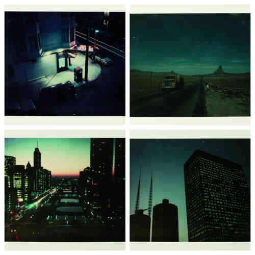 De gauche à droite et de haut en bas : « San Francisco », 1973 ; « Monument Valley », Utah, 1977 ; « Chicago », 1975 ; « Chicago », 1975.
