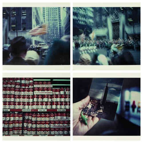 De gauche à droite et de haut en bas : « New York Parade », 1972 ; « New York Parade », 1972 ; Campbell Soup, 1972 ; New York, 1972.