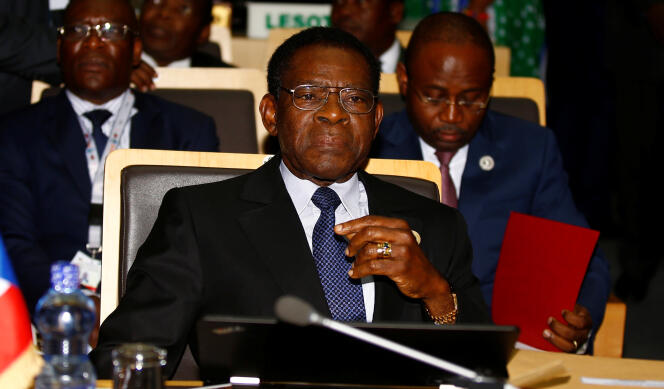 Le président équato-guinéen Teodoro Obiang Nguema, au pouvoir depuis 1979, lors du 28e sommet de l’Union africaine, à Addis-Abeba, le 30 janvier 2017.