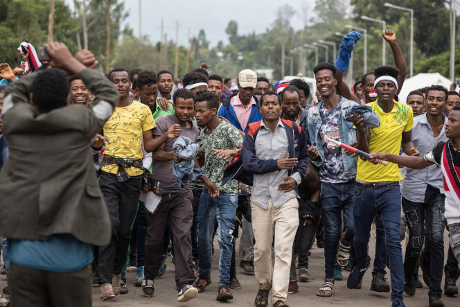 Manifestation contre le gouvernement à Bishoftu, en pays oromo, le 1er octobre 2017.