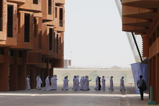 A Masdar, aux portes de la riche cité-Etat d’Abou Dhabi, en octobre 2015.