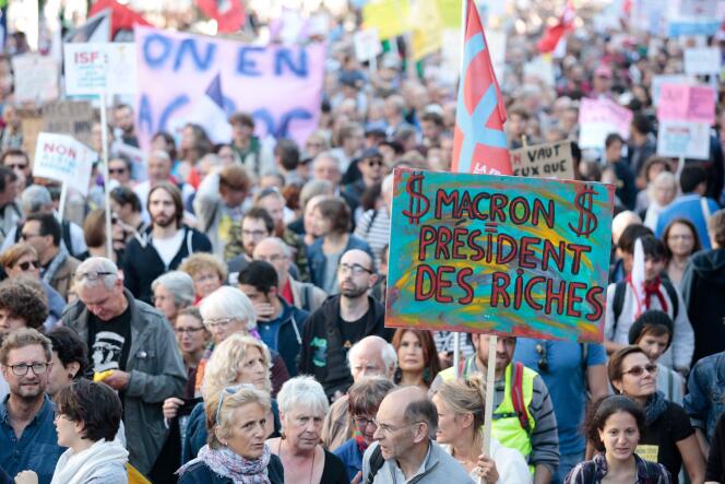 Manifestation, le 23 septembre à Paris, contre la réforme par ordonnances du code du travail.