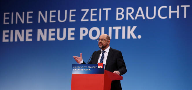 Martin Schulz, le leader du SPD lors de son discours au congrès de son parti.