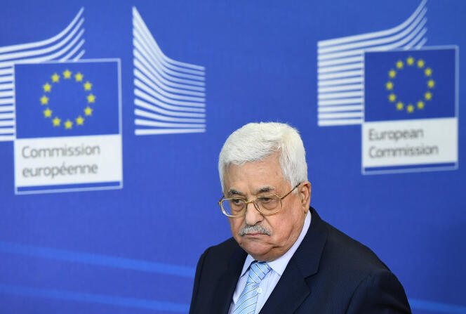 Le président palestinien Mahmoud Abbas lors de sa visite à la Commission européenne, à Bruxelles, le 27 mars 2017.
