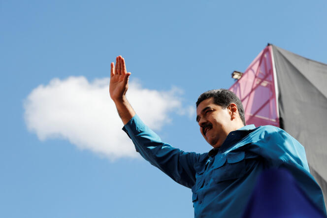 Le président Maduro lors des commémorations des 60 ans de la fin de la dictature de Marcos Perez Jimenez le 23 janvier à Caracas.