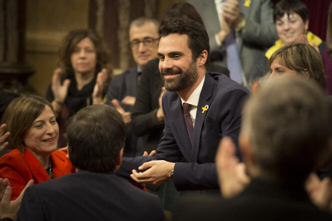 Le jour de l’élection du nouveau president du Parlement de Catalogne, Roger Torrent, à Barcelone (Espagne), le 17 janvier.