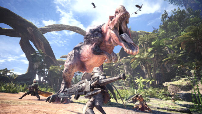 Dans « Monster Hunter World », les joueurs traquent de spectaculaires créatures fantastiques aux allures de dinosaures.