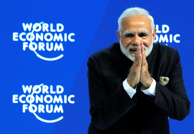 Le premier ministre indien Narendra Modi lors de la séance inaugurale du Forum économique mondial de Davos, le 23 janvier.