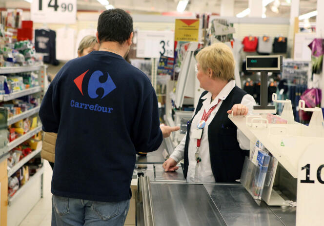Le supermarché Carrefour d’Evere (région de Bruxelles-Capitale), en février 2010.