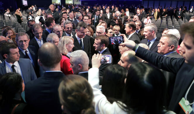 Emmanuel Macron au Forum économique mondial de Davos (Suisse), le 24 janvier.