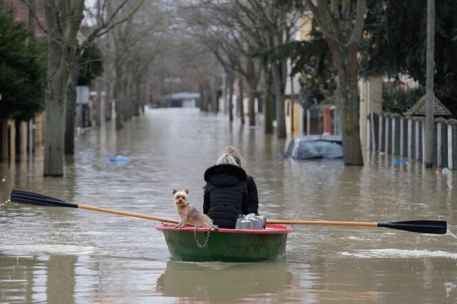 Inondation à Villeneuve-Saint-Georges (Val-de-Marne), le 24 janvier.