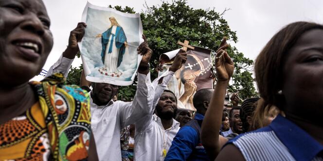Des catholiques manifestent contre le président Joseph Kabila, à Kinshasa, le 31 décembre 2017.