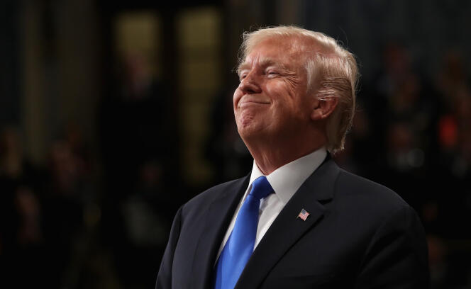 Le président américain Donald Trump, lors du discours sur l’état de l’Union devant la Chambre des représentants des Etats-Unis, à Washington, le 30 janvier.