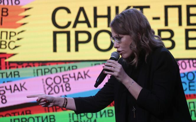 Ksenia Sobtchak, le 3 février à Saint-Pétersbourg.