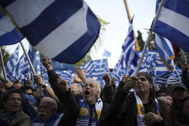 Les manifestants dans les rues d’Athènes, le 4 février.