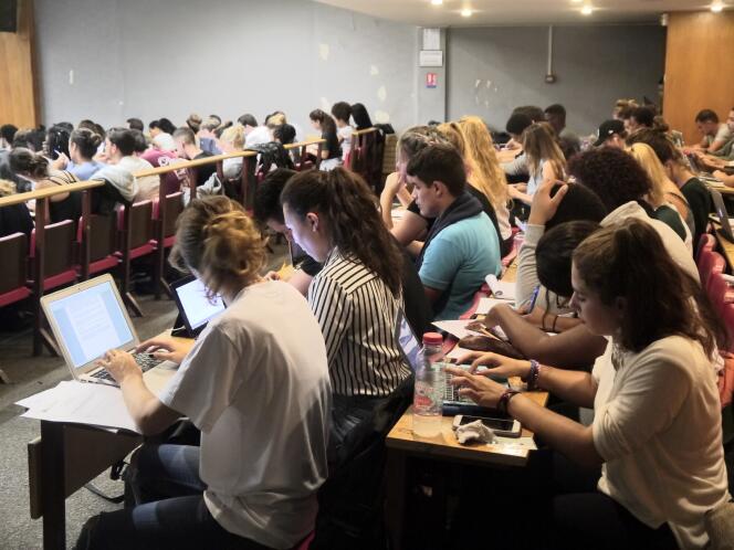 Etudiants en licence de droit à l’université Paris-Descartes, en septembre 2016.