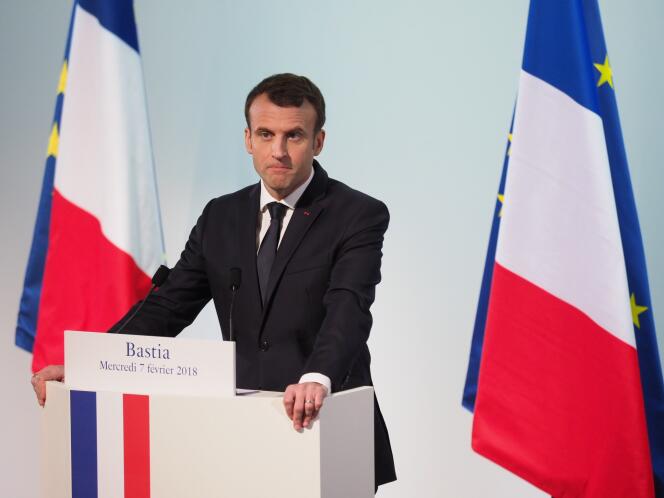 Discours d'Emmanuel Macron le 7 février à Bastia.