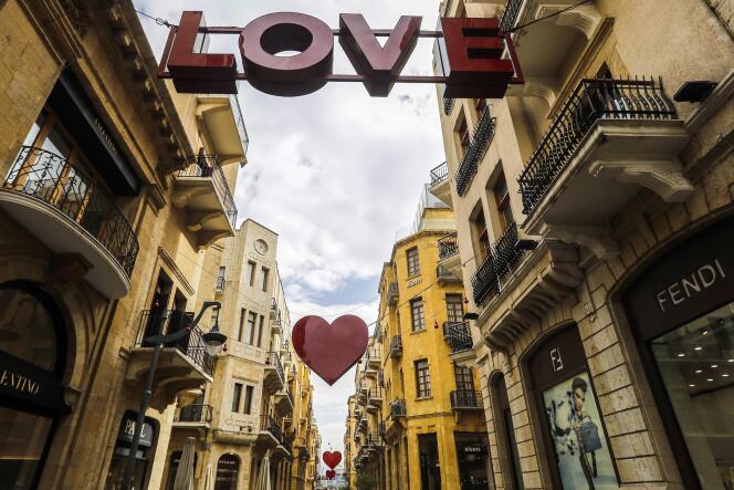 A Beyrouth, le 8 février, alors que la capitale libanaise se prépare à célébrer la Saint-Valentin.