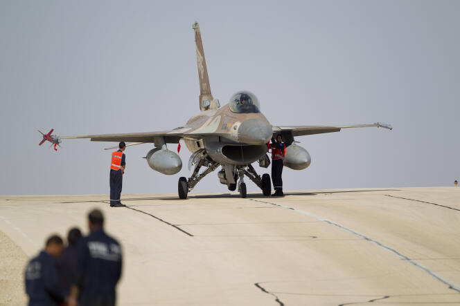 Un avion F16 de l’armée de l’air israélienne, sur la base d’Ovda, en 2013.