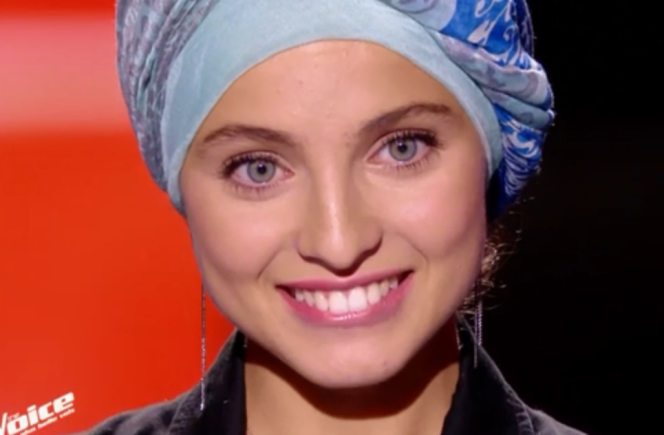 La chanteuse lors de son passage dans l’émission de TF1 « The Voice », samedi 3 février (capture d’écran).