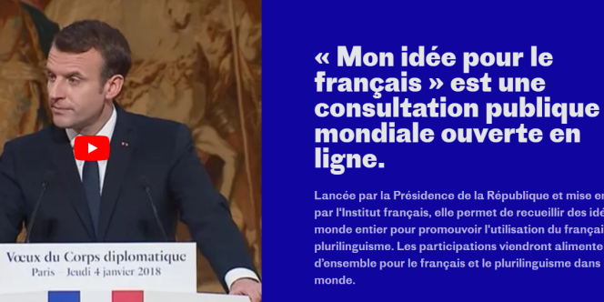 Capture d’écran du site « Mon idée pour le français ».