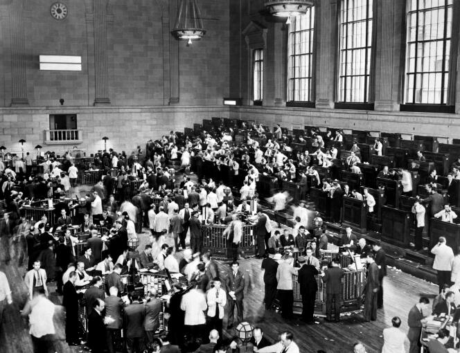 Traders à la Bourse de New York en octobre 1929.