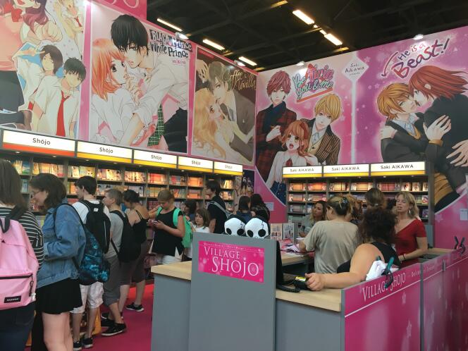 A la Japan Expo 2017, des éditeurs ont créé des espaces consacrés au manga shojo.