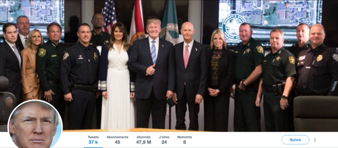 Capture d’écran du compte Twitter de Donald Trump, le 17 février.