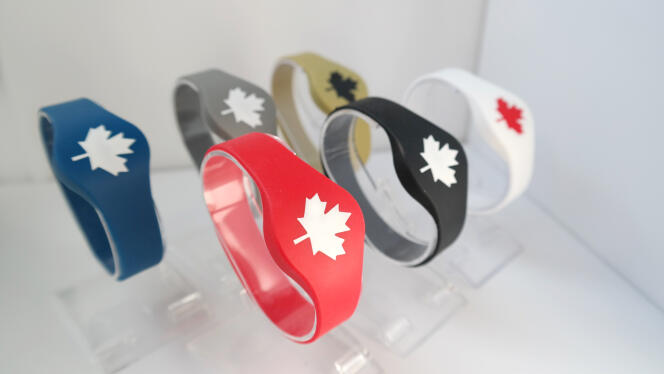 Bracelets de l’équipe canadienne pour les Jeux olympiques de Pyeongchang.