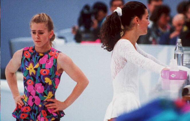 Tonya Harding et Nancy Kerrigan, le 17 février 1994 lors des Jeux olympiques d’hiver à Lillehammer.