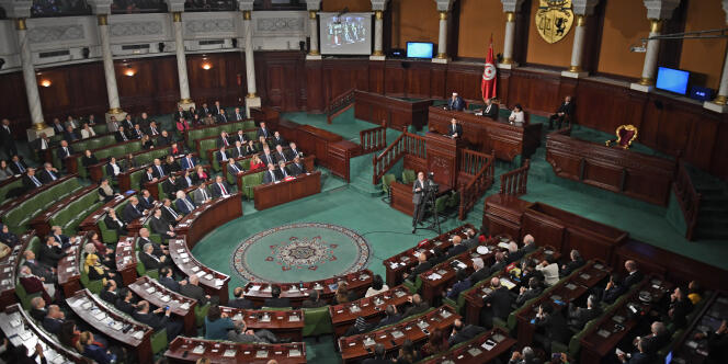 L’Assemblée des représentants du peuple (ARP) siégeant au palais du Bardo, à Tunis, en février 2018.