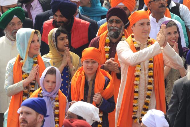 Justin Trudeau et sa famille en Inde.
