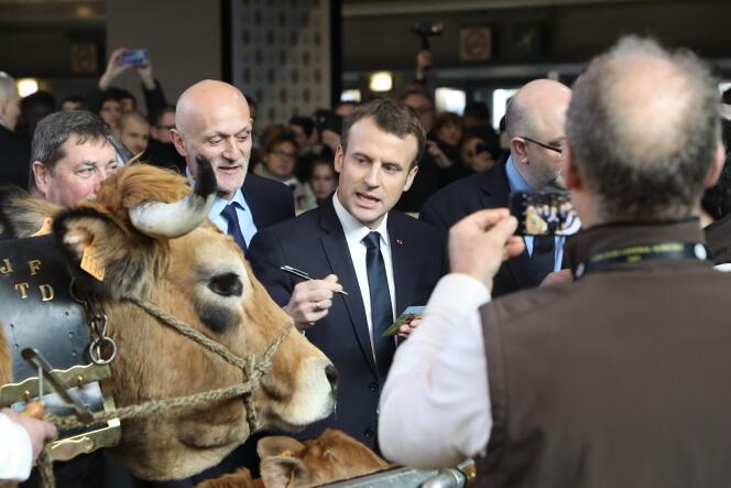 Emmanuel Macron lors du Salon de l’agriculture le 24 février à Paris.