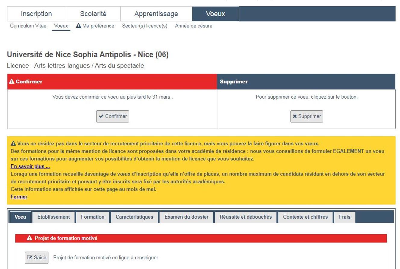 lettre exemple texte ma préférence parcoursup
