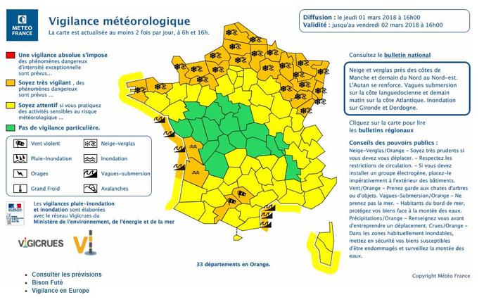 Froid Vingt Quatre Departements En Vigilance Orange Pour Neige Verglas