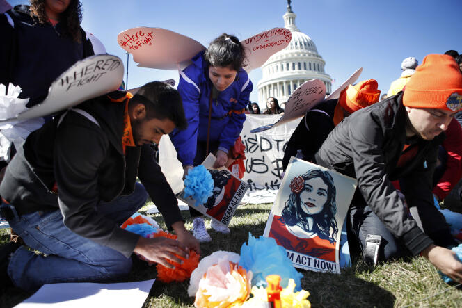 Manifestation en faveur du programme Deferred Action for Childhood Arrivals (Daca), à Washington, le 5 mars.