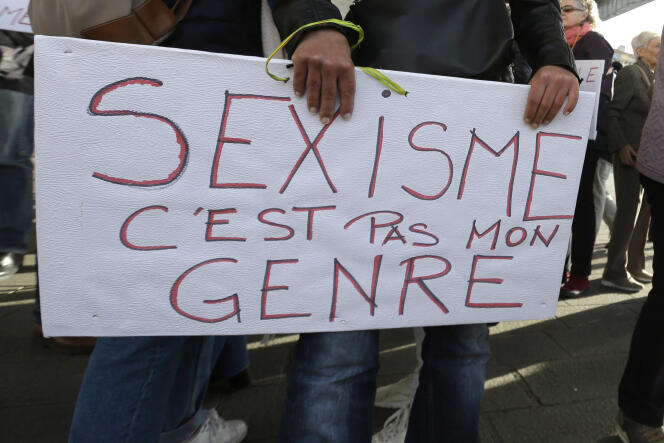 Lors d’une manifestation pour les droits des femmes, le 29 octobre 2017, à Marseille.