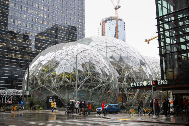 Les Sphères, espace de réunion et de travail pour les employés du siège d’Amazon à Seattle, aux Etats-Unis, en janvier.